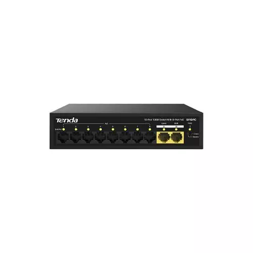 TENDA S110PC 10-PORT 100M SWITCH WITH 8-PORT POE - Image 2