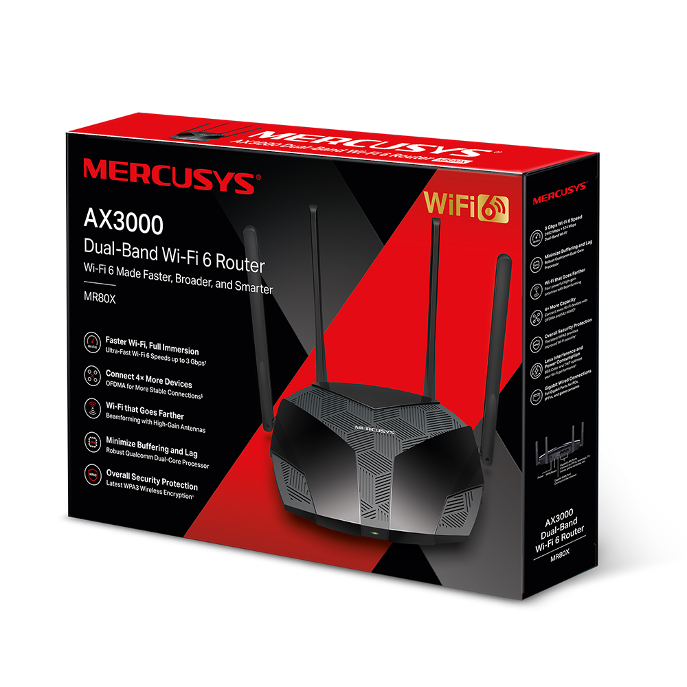 MERCUSYS MR80X AX3000 DUAL-BAND WIFI6 GIGABIT ROUTER - Image 3